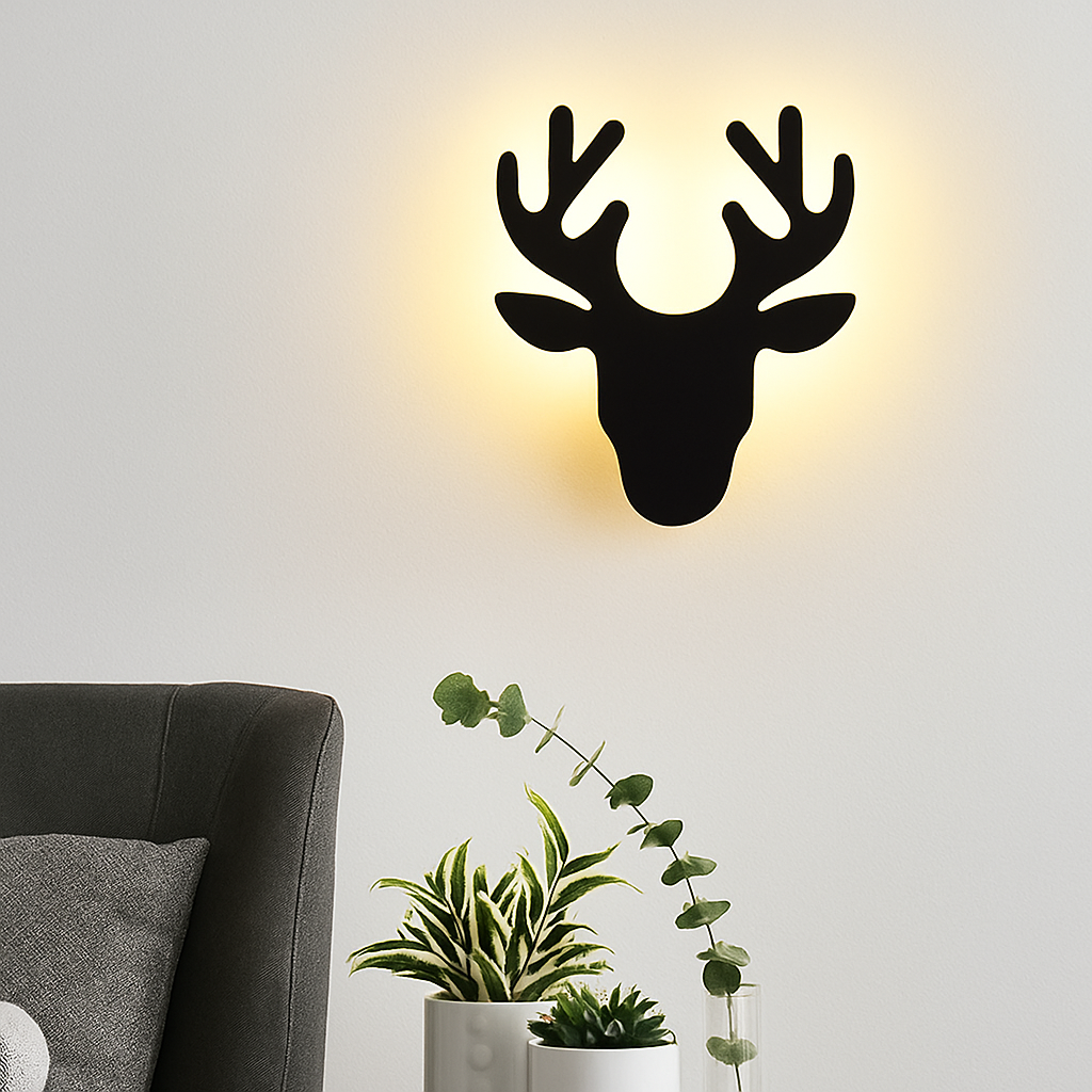 Creative LED wall light in deer shape - vue 4 sur 10
