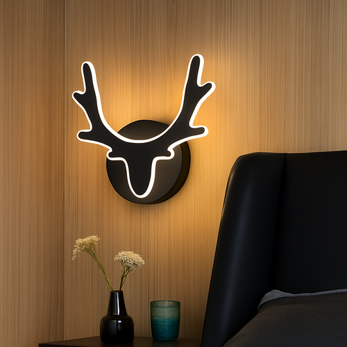 Creative LED wall light in deer shape - vue 6 sur 10