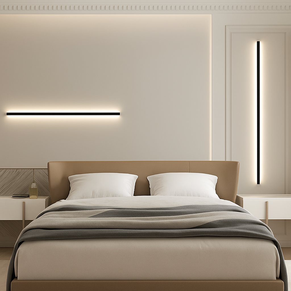 Aluminium cuboid LED wall light with remote control and dimming - vue 3 sur 22