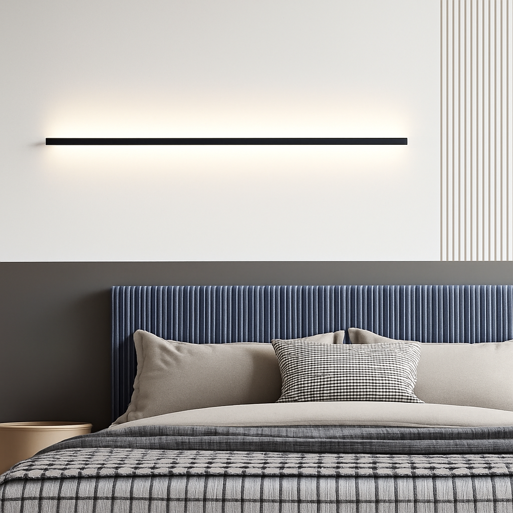Minimalist cuboid LED aluminium wall light with dimmable remote control
