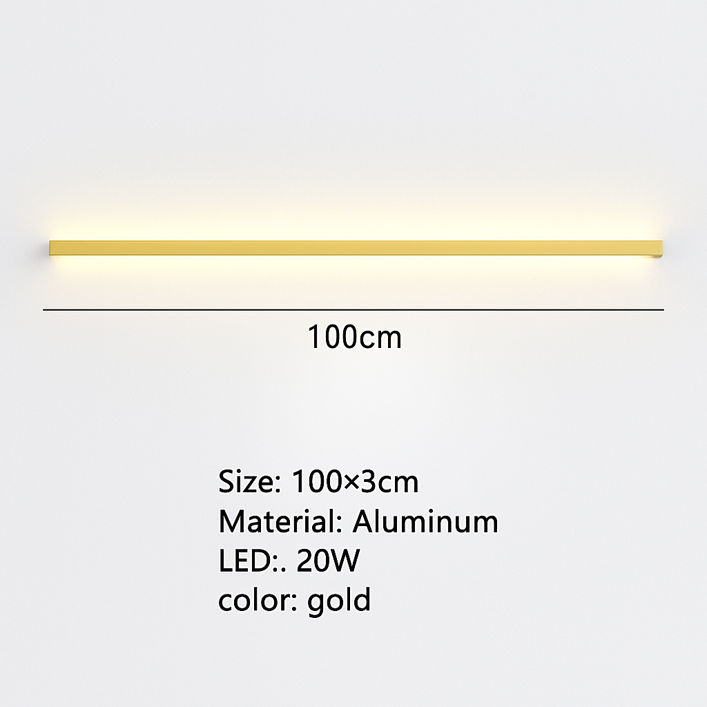 Minimalist cuboid LED aluminium wall light with dimmable remote control