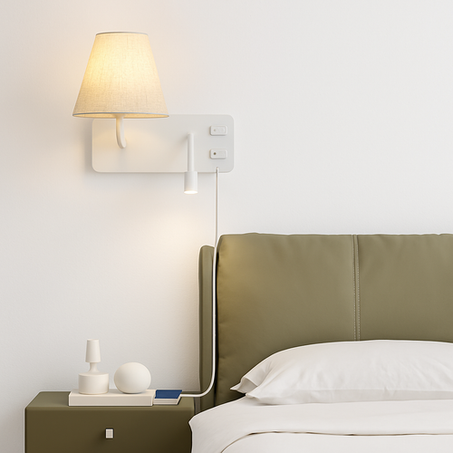 Modern indoor USB LED wall light - vue 3 sur 10