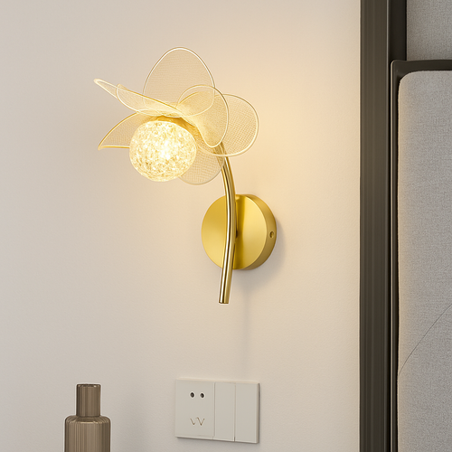 Luxury decorative flower-shaped LED wall light - vue 3 sur 12