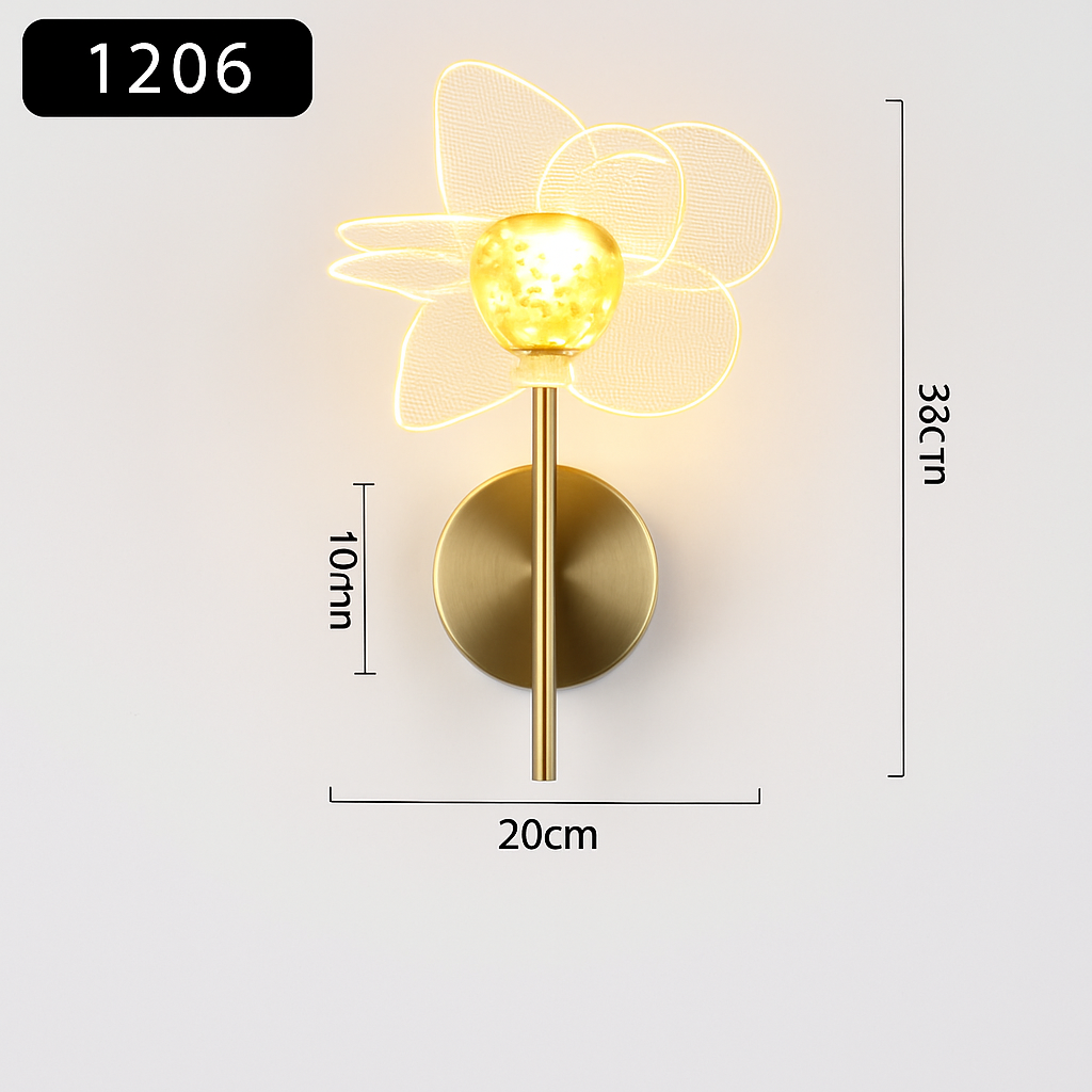 Luxury decorative flower-shaped LED wall light - vue 11 sur 12