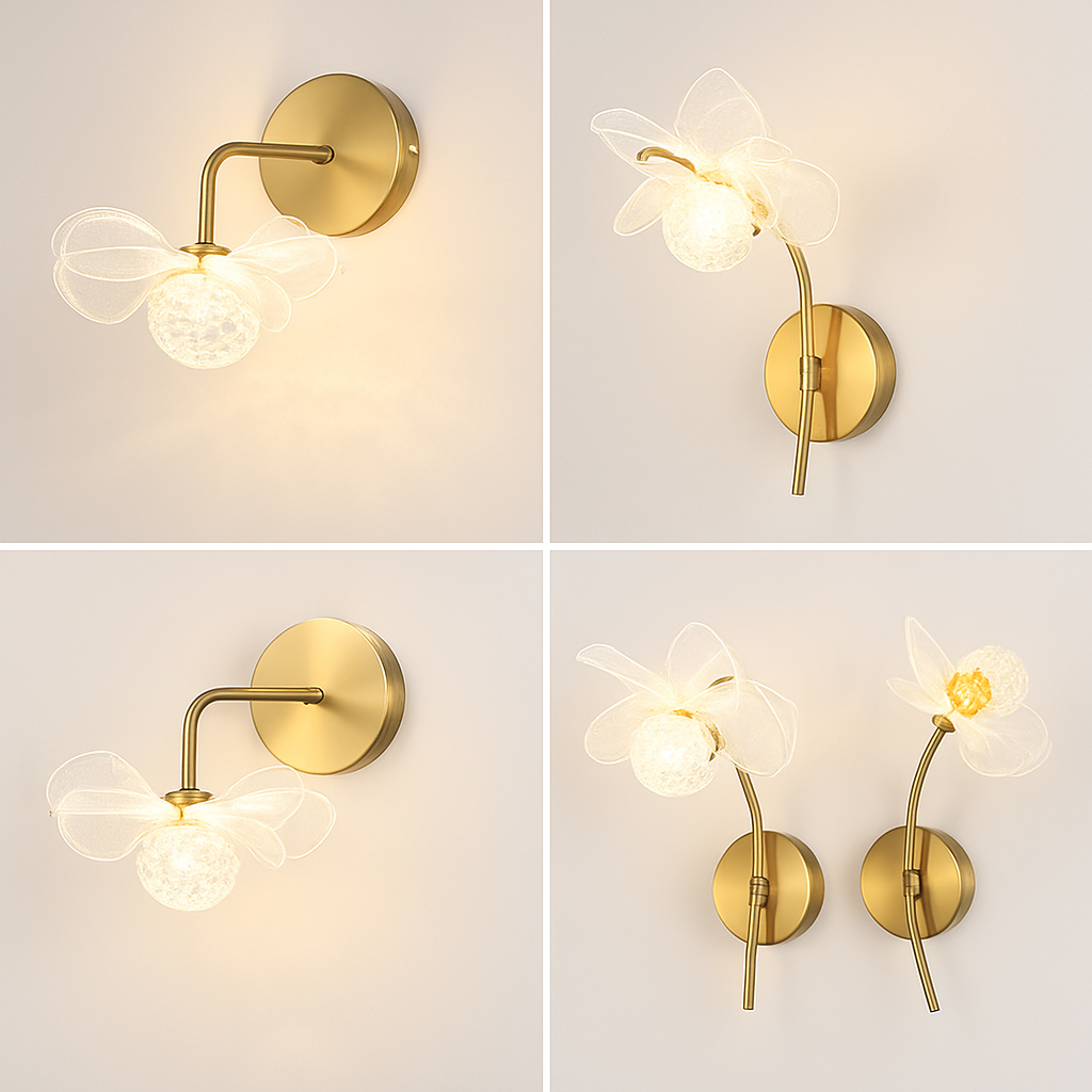 Luxury decorative flower-shaped LED wall light - vue 4 sur 12