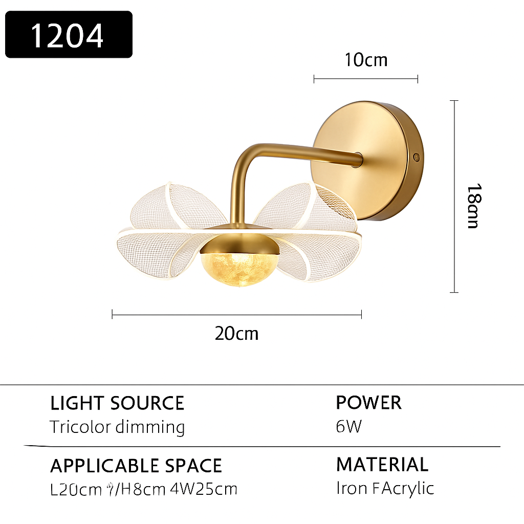 Luxury decorative flower-shaped LED wall light - vue 7 sur 12