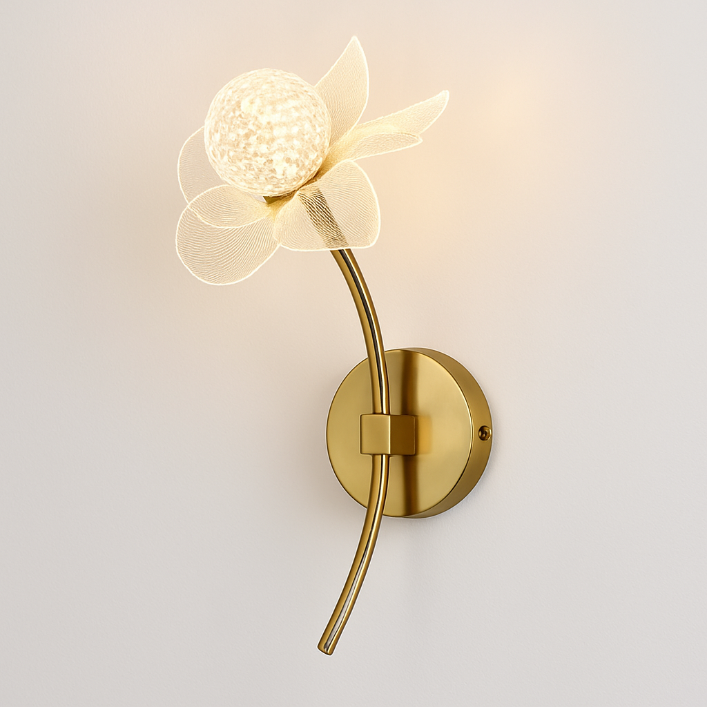 Luxury decorative flower-shaped LED wall light - vue 10 sur 12