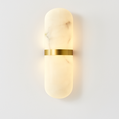 LED wall light half-cylinder marble effect - vue 2 sur 8