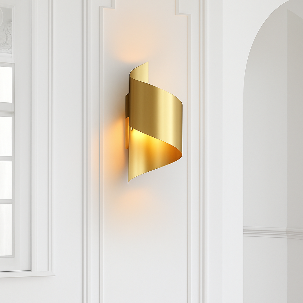 Modern gold LED designer wall light - vue 4 sur 7