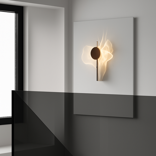 Stainless steel LED wall light in science fiction style - vue 6 sur 7