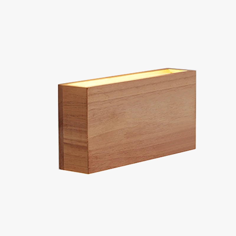 Natural wood LED wall light brown