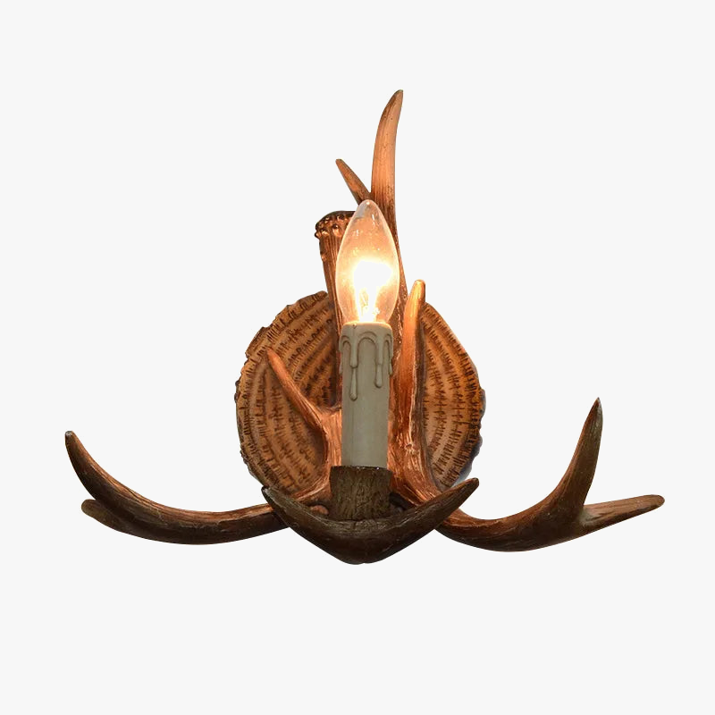 Deer antler decorative resin LED wall light
