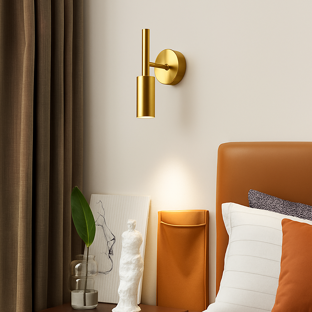 Brass LED wall light