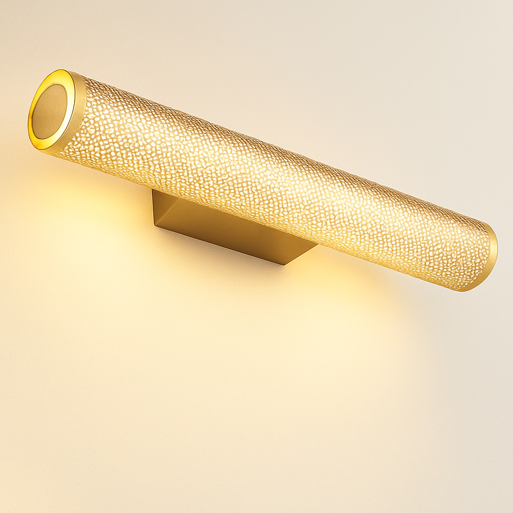 Retro brass LED wall light