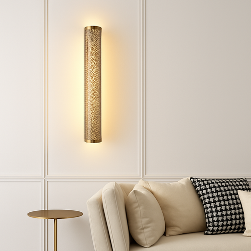 Retro brass LED wall light - vue 3 sur 7