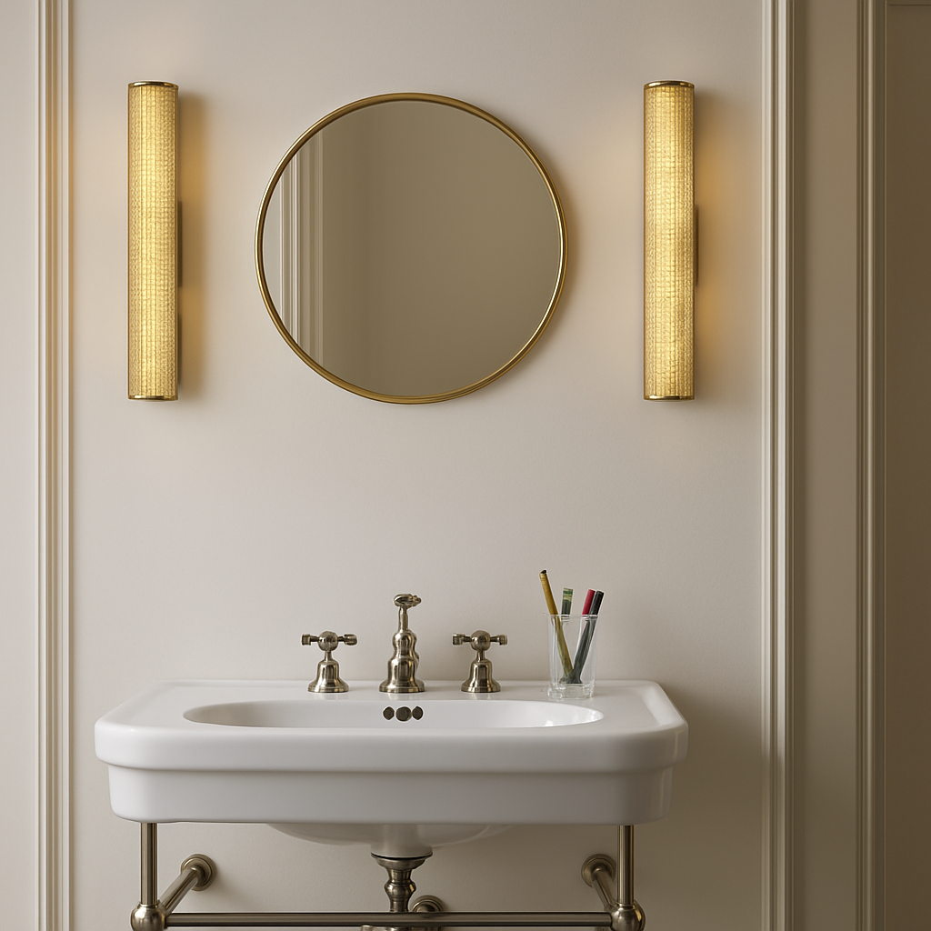 Retro brass LED wall light - vue 6 sur 7