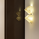 Natural marble LED wall light artistic style black metal