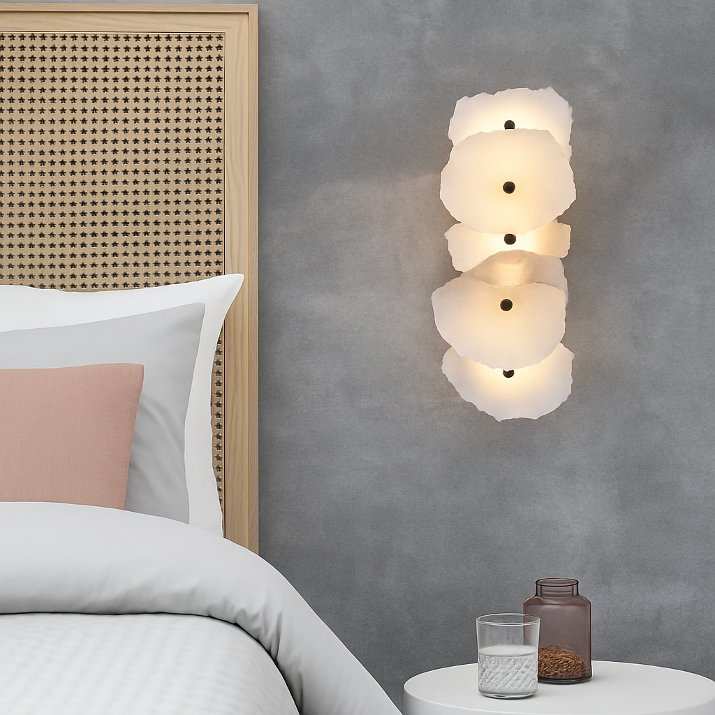 Natural stone LED wall light