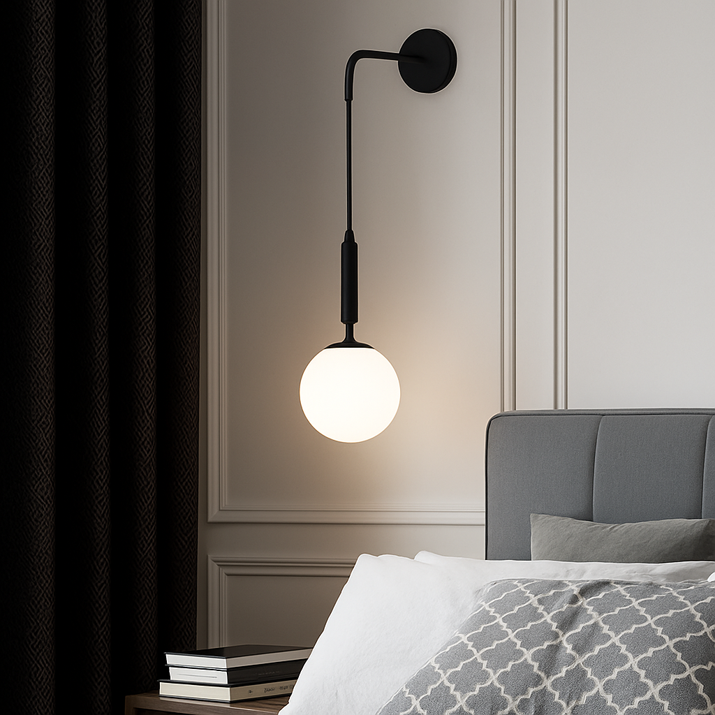 Simple modern glass LED wall light - vue 3 sur 10