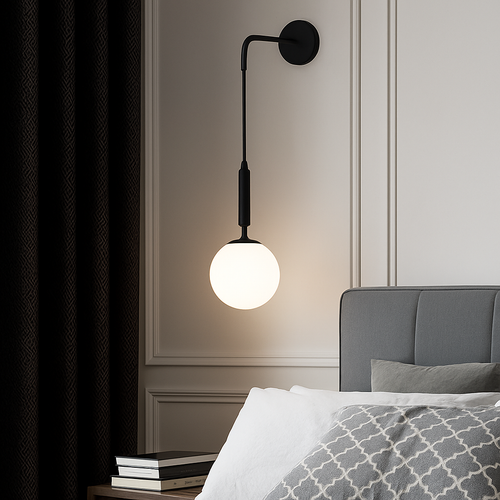 Simple modern glass LED wall light - vue 4 sur 10