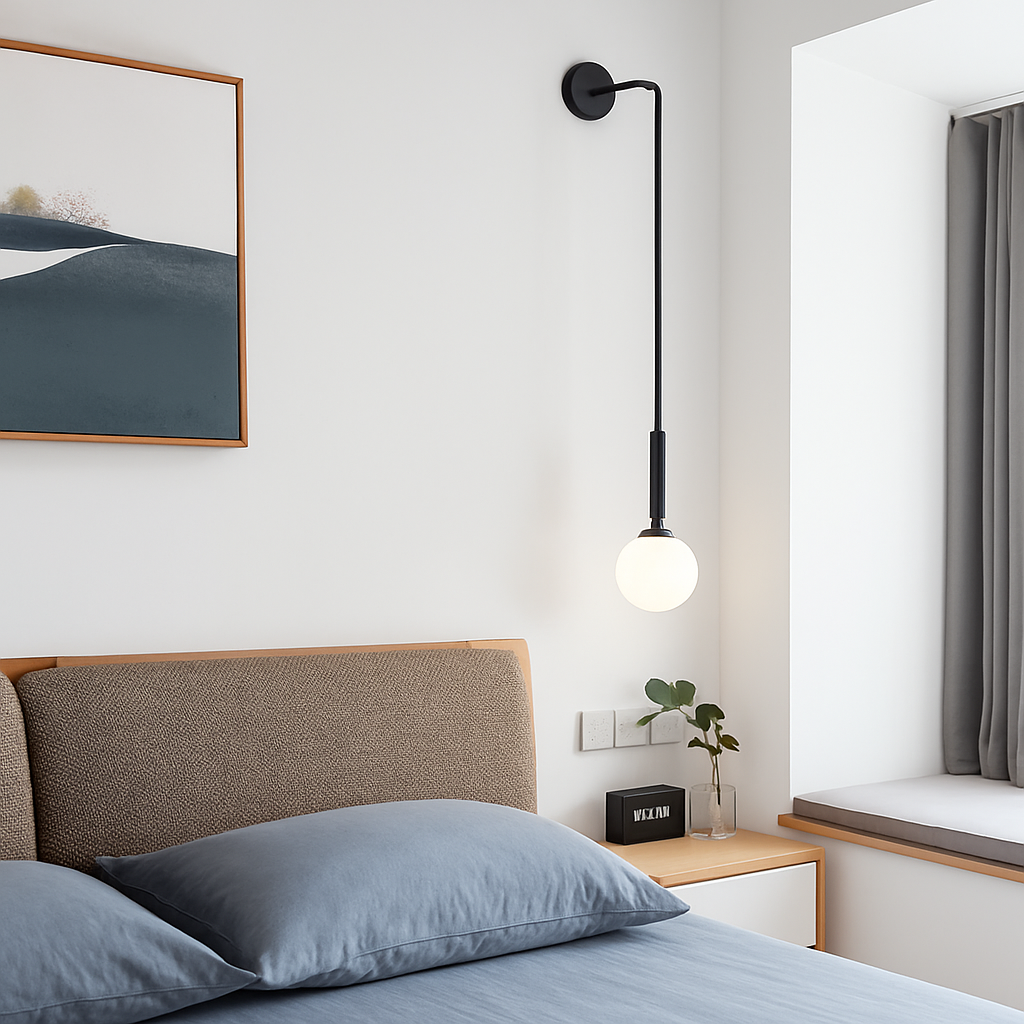 Simple modern glass LED wall light - vue 6 sur 10