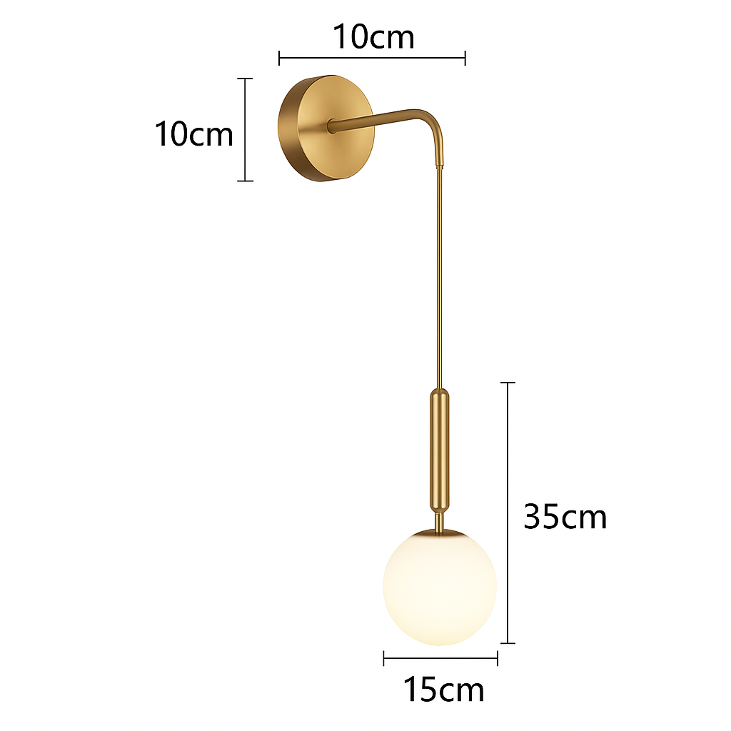 Simple modern glass LED wall light - vue 7 sur 10