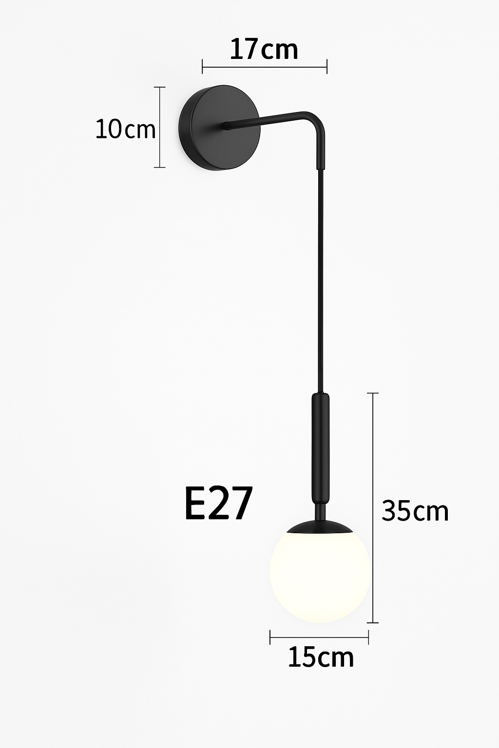 Simple modern glass LED wall light - vue 8 sur 10