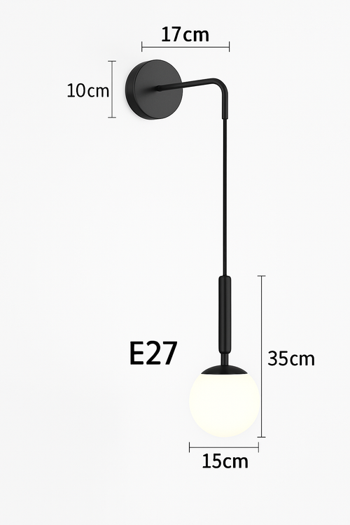 Simple modern glass LED wall light - vue 9 sur 10