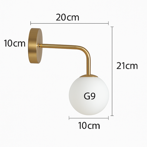 Simple modern glass LED wall light