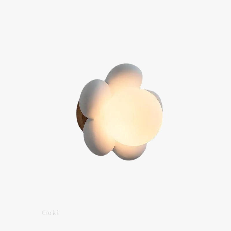 Pink and white flower LED wall light