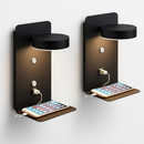 Modern LED wall light with switch and USB charging port 9W black or white for bedroom, hallway or living room