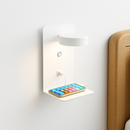 Modern LED wall light with switch and USB charging port 9W black or white for bedroom, hallway or living room