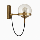 Led wall light metal and glass globe