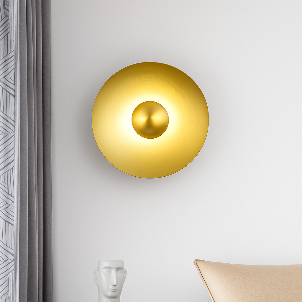 Decorative nordic macaron frisbee LED wall light