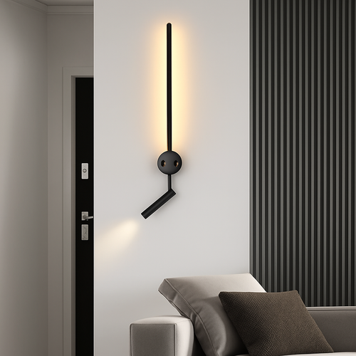 Minimalist LED wall light with switch and adjustable angle 3000k - vue 3 sur 18