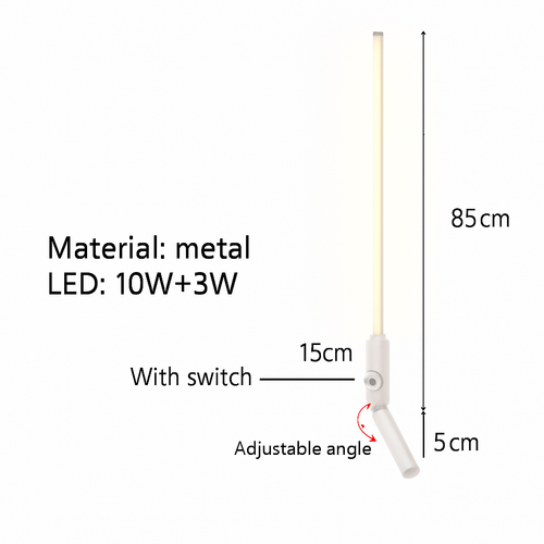 Minimalist LED wall light with switch and adjustable angle 3000k