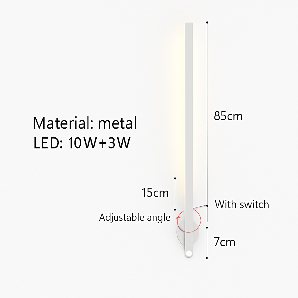 Minimalist LED wall light with switch and adjustable angle 3000k - vue 15 sur 18