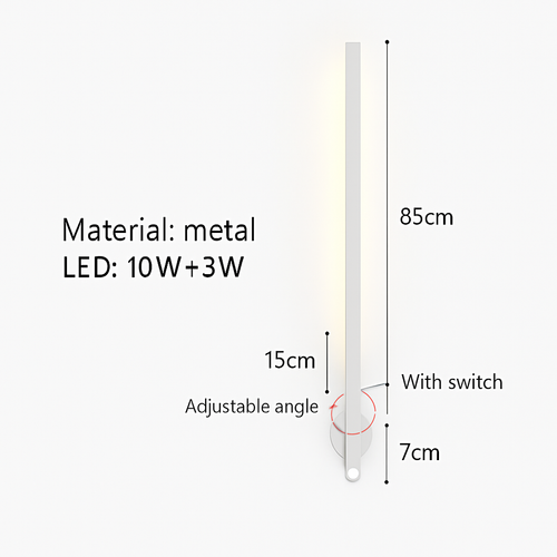 Minimalist LED wall light with switch and adjustable angle 3000k - vue 16 sur 18