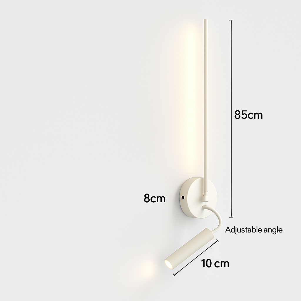 Minimalist LED wall light with switch and adjustable angle 3000k - vue 17 sur 18