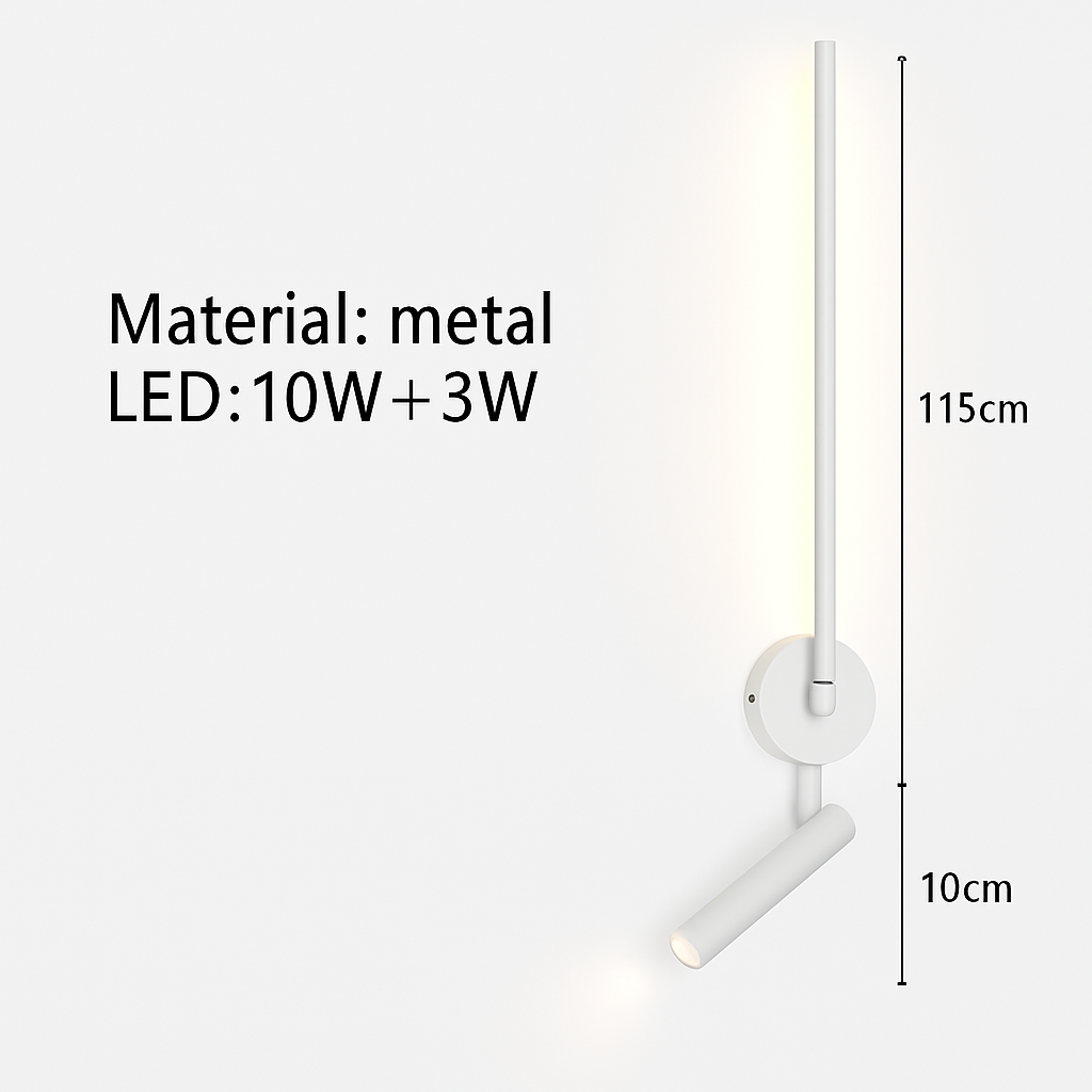 Minimalist LED wall light with switch and adjustable angle 3000k - vue 7 sur 18