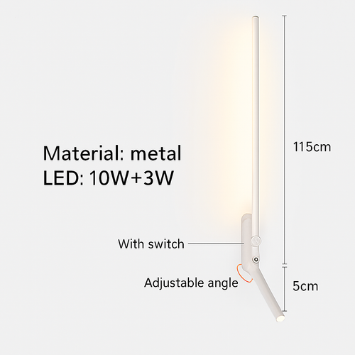 Minimalist LED wall light with switch and adjustable angle 3000k - vue 10 sur 18