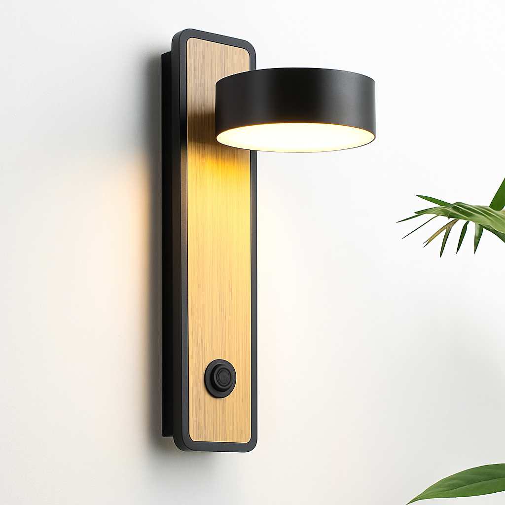 Modern LED wall light with switch for reading