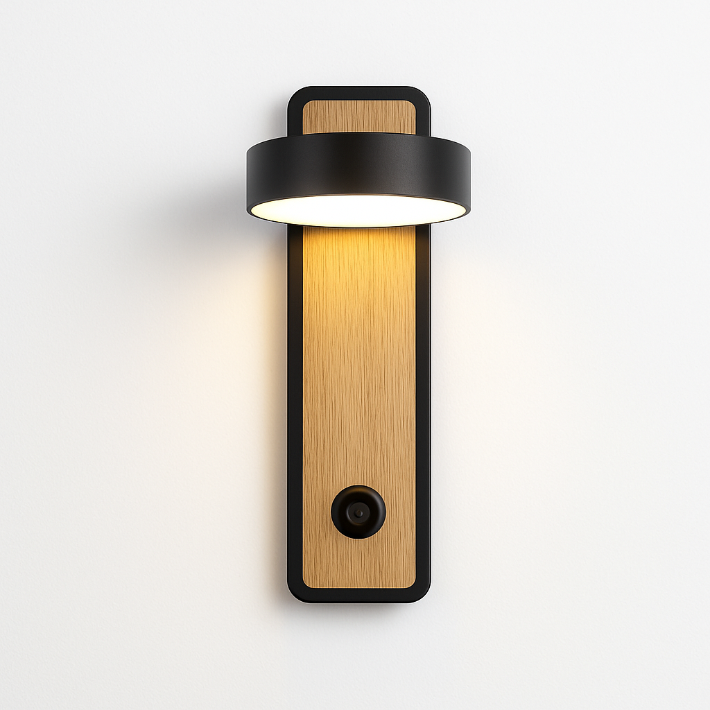 Modern LED wall light with switch for reading - vue 3 sur 8