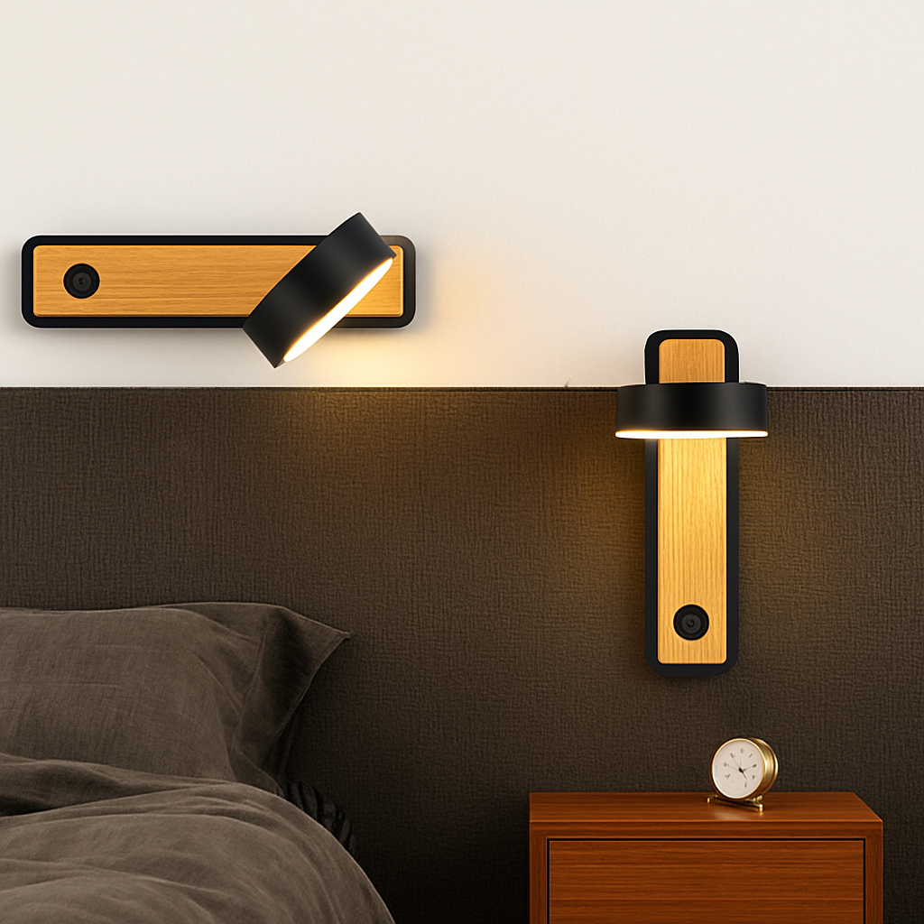 Modern LED wall light with switch for reading - vue 4 sur 8