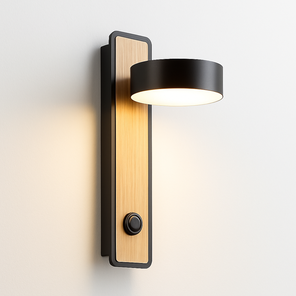 Modern LED wall light with switch for reading - vue 8 sur 8