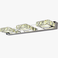 Modern square crystal LED wall light
