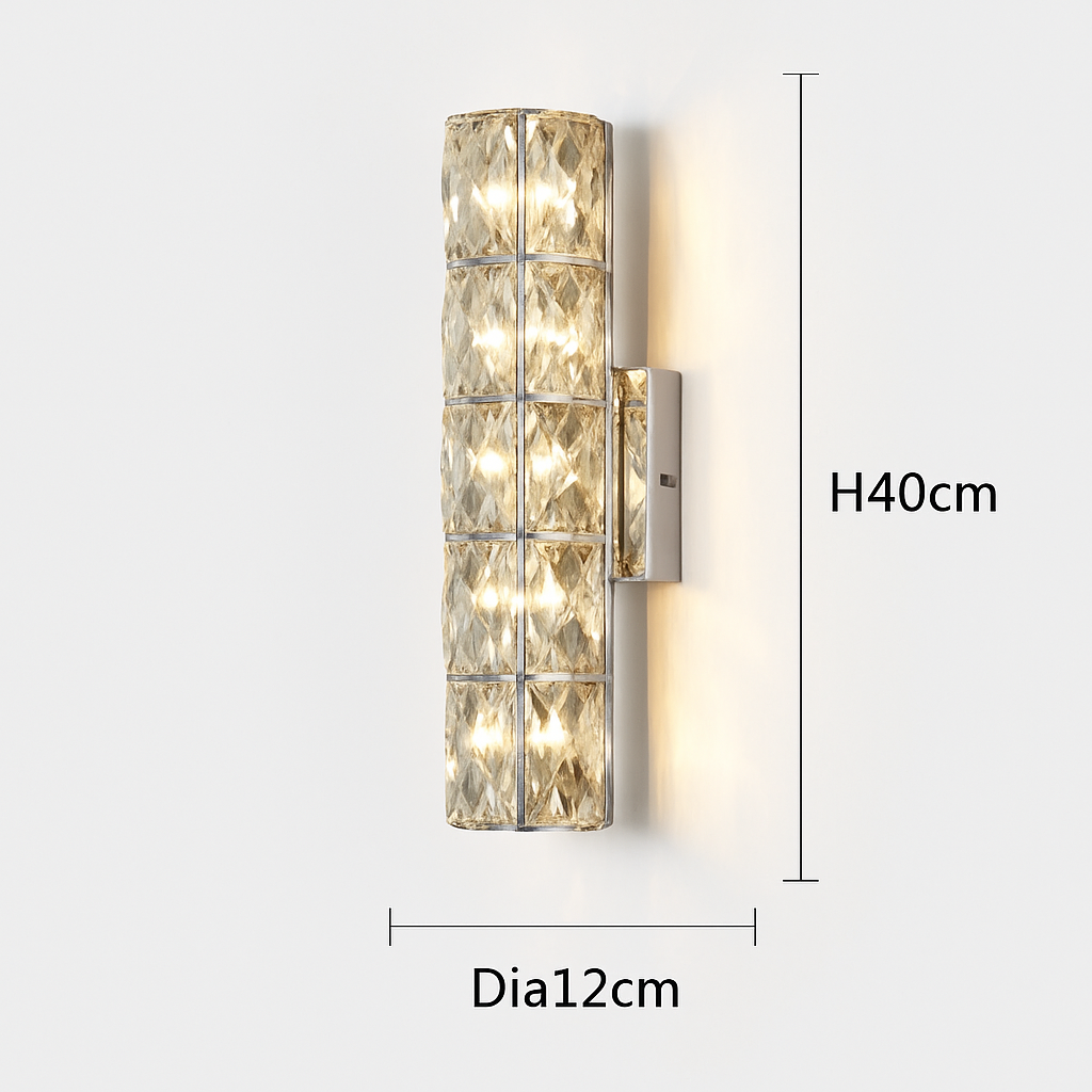Modern luxury K9 crystal LED wall light decorative - vue 17 sur 19