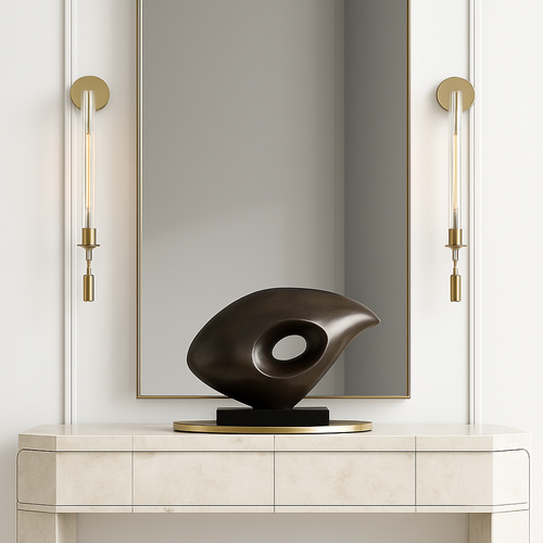 Modern brass LED wall light creative decor - vue 4 sur 8