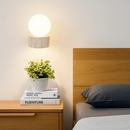 modern led glass wall light with natural stone