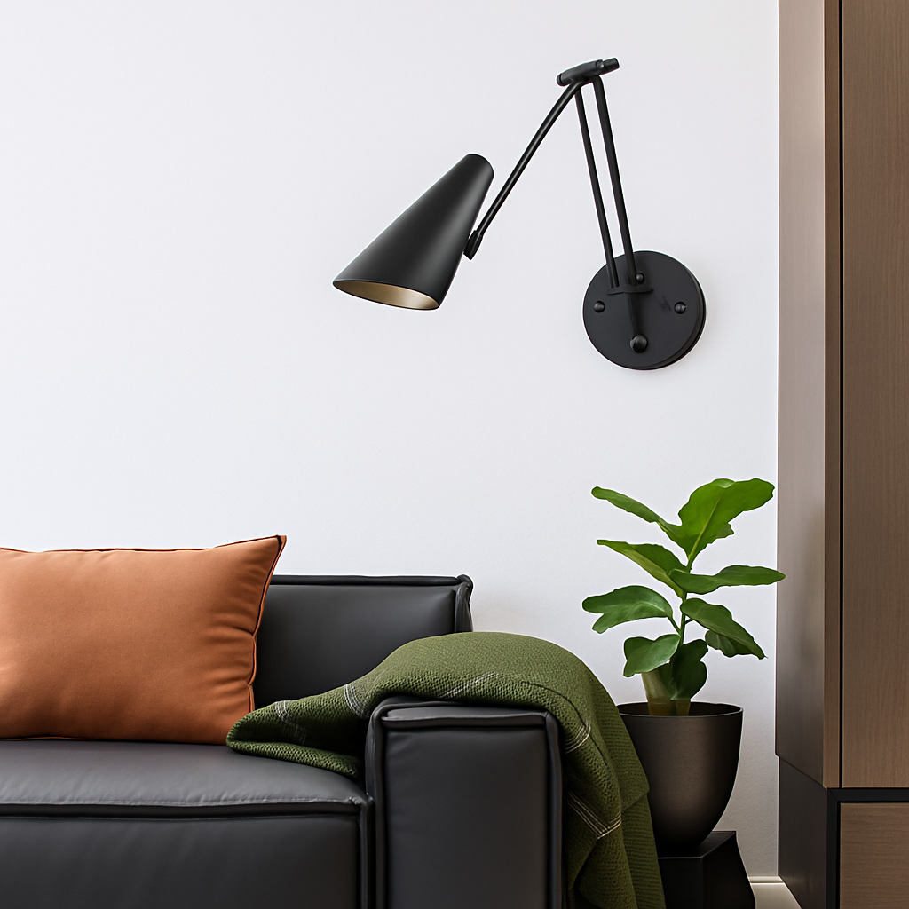Modern folding telescopic dimmable LED wall light for study